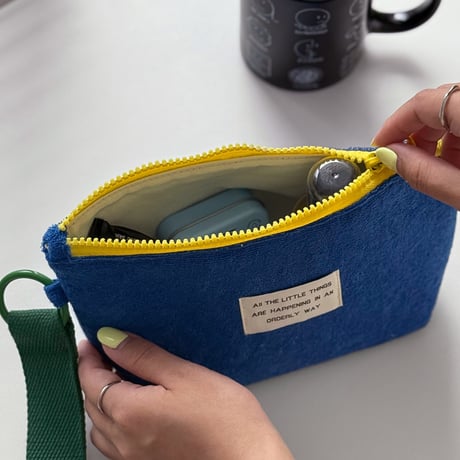 pouch-03004　Pile Fabric Pouch with Hand Strap