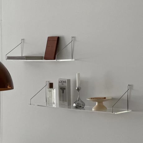 shelf-03030　Hang Silver Clear Wall Shelf 60cm/80cm