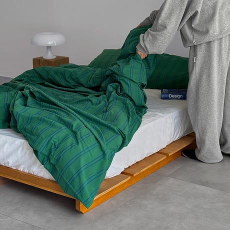 beddingsets-03025　Green Double Stripe Bedding Sets