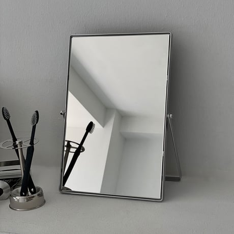 mirror-03108　Stainless Steel Frame Square Table Mirror