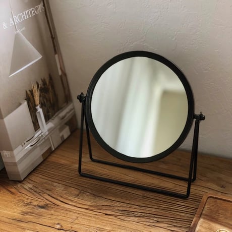 mirror-03074　Black Round Table Mirror