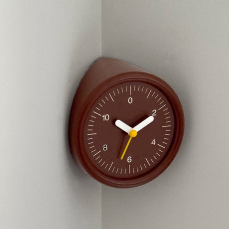 clock-03117　Brown / Green Wall Clock For Corners only Silent
