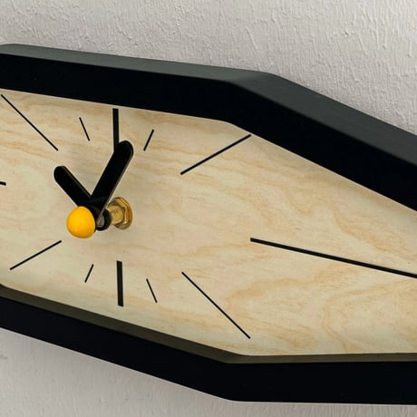 clock-03079　Octagon Black Frame Wall Clock