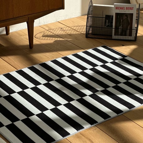 rug-03068　White And Black Striped Rug 80×120/100×160