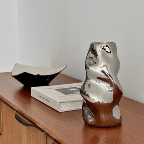flowervase-03279　Mirror Body Silver Flower Vase