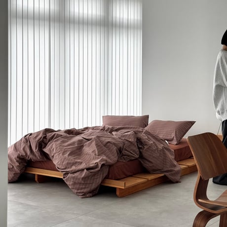 beddingsets-03096　Brown Pin Stripe Bedding Sets