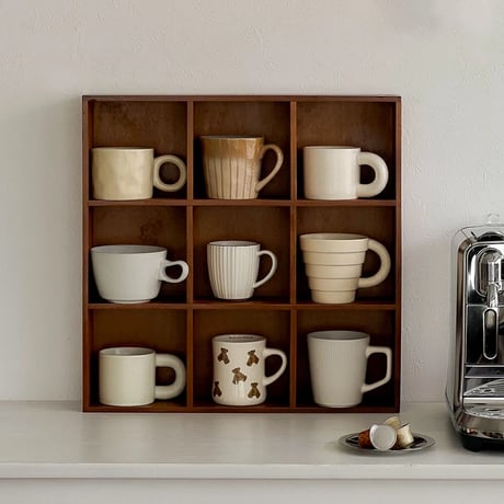 wallrack-03050　Natural Wood Cup Shelf 50×50