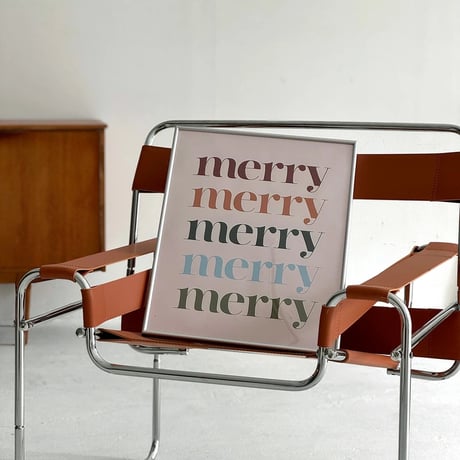 poster-03128　Graphic Xmas Christmas Poster WWith Silver Frame 50×40