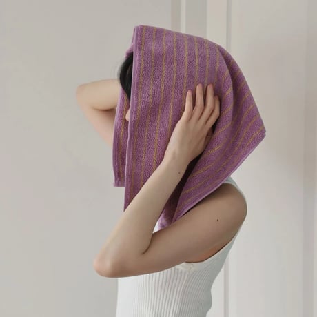 towel-03026　PK Color Pencil Stripe Bath/Face Towel
