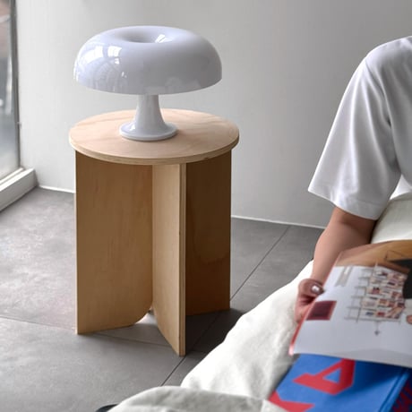 stool-03060　Natural Wood Petal Leg Stool