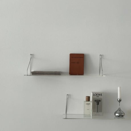 shelf-03030　Hang Silver Clear Wall Shelf 60cm/80cm