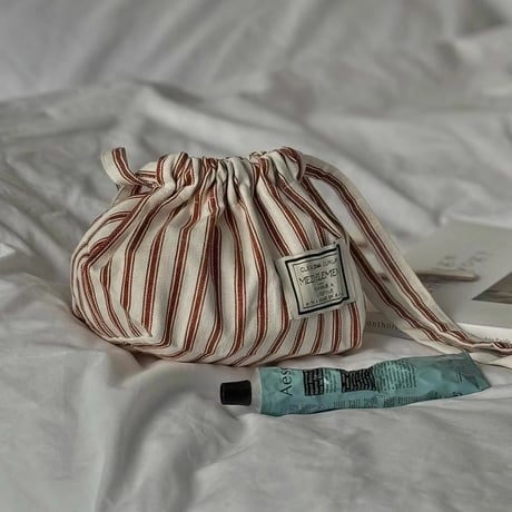 tissuebox-03059　Stripe Drawstring Bag Tissue Case