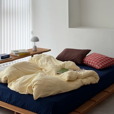 beddingsets-03160　Madras Check×Brown×Yellow×Navy Duvet Cover Set