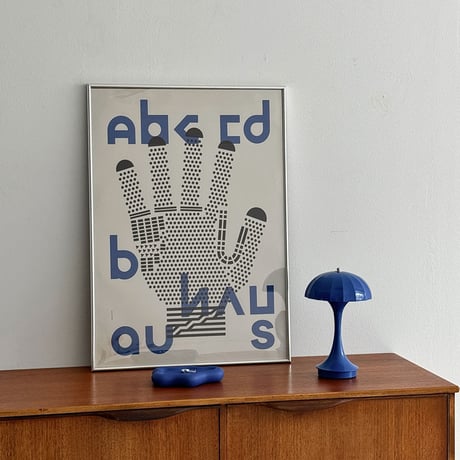 poster-03099　 BAUHAUS Hand Graphic Silver Frame Art Poster 70×50