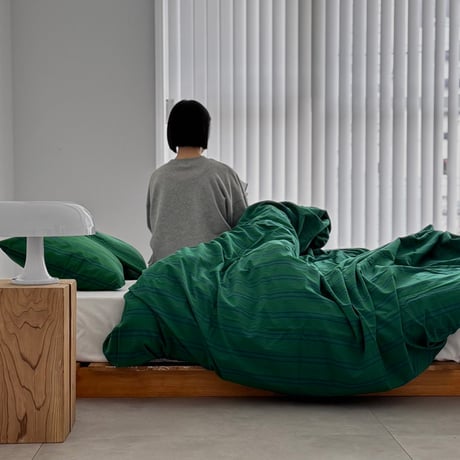 beddingsets-03025　Green Double Stripe Bedding Sets