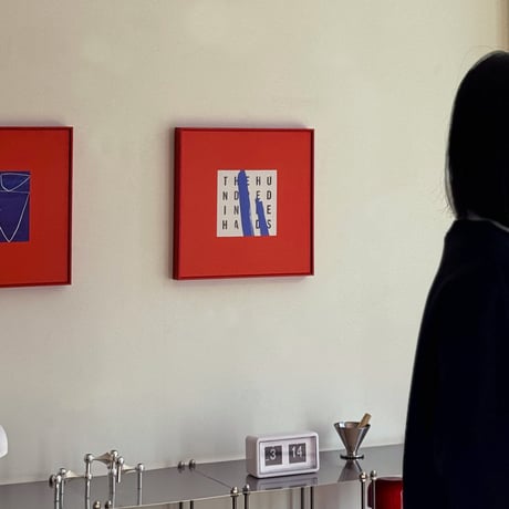 poster-03156　Red × Blue × White Art Panel 40×40cm