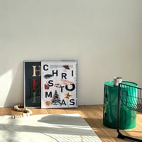 poster-03128　Graphic Xmas Christmas Poster WWith Silver Frame 50×40