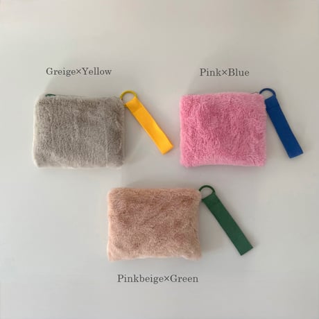 pouch-03001　Eco Fur Pouch Pen Case with Strap