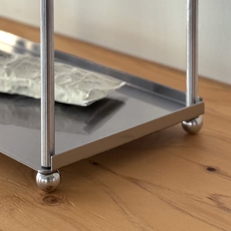 rack-03115　Stainless Steel Hairline Finish 2 Tier Ball Stand Display Rack