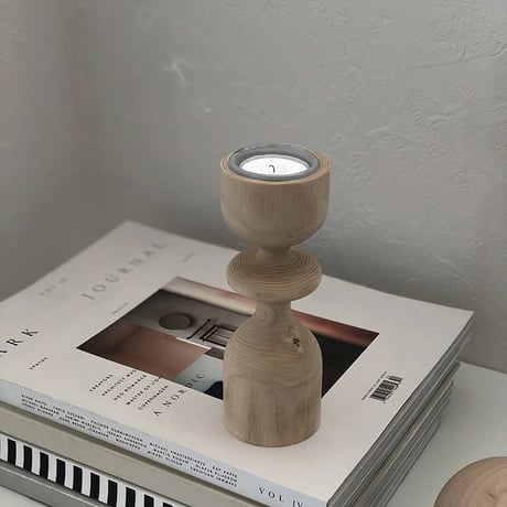 candle-03022　Wood Solid Wood Candle Stand