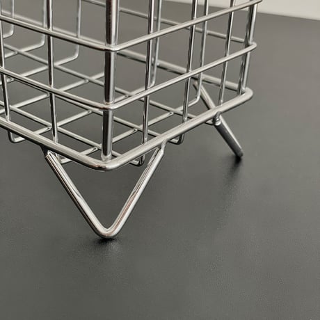 box-03027　Wide Silver Steel Basket