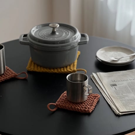 potstand-03012　Square Cotton Rope Knitted Pad Trivet Coaster