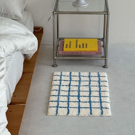 mat-03071　Blue Graph Check Rug