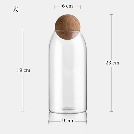pot-03002　Cork Ball Glass Canisters/Set of 3