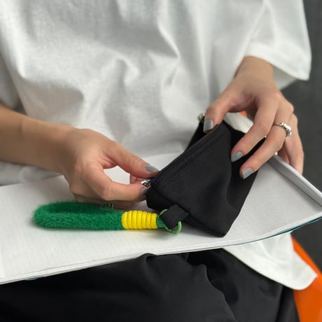 stationery-03049　Canvas Pencil Pouch with Fluffy Strap