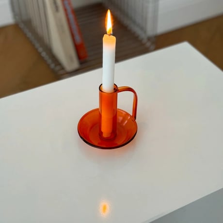 candle-03115　Handle Equipped Colored Glass Candle Holder