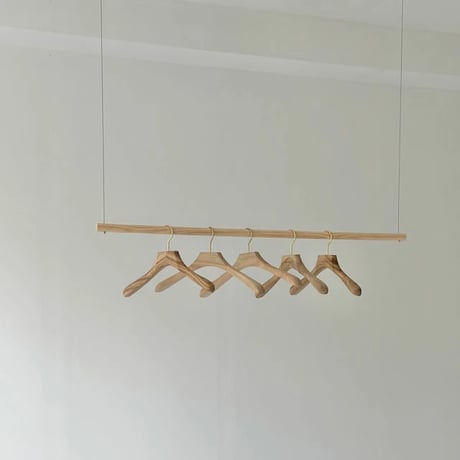rack-03017　Wood Hanging Wire Clothes Rack
