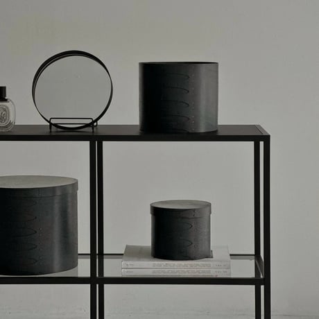 box-03051　Round Shaker Boxes Black/Set of 3