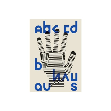 poster-03099　 BAUHAUS Hand Graphic Silver Frame Art Poster 70×50
