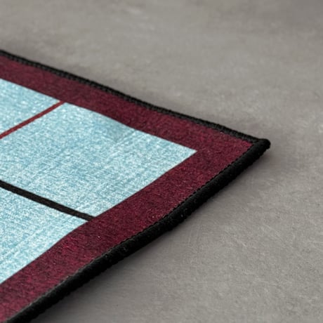 rug-03101　light blue×red×black Stripe rug 120×160cm / 140×200cm