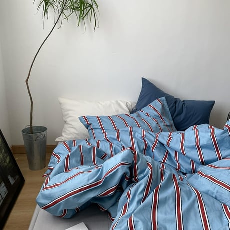 sheet-03001　Blue Chic Thin Stripe Duvet Cover