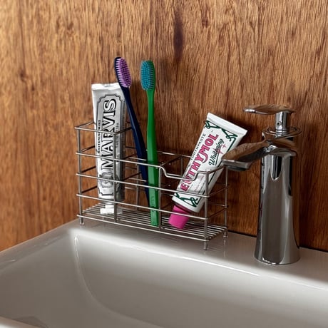 oralcare-03009　Stainless Steel Frame Toothbrush Stand, W18cm