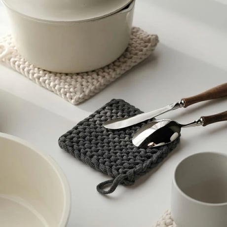 potstand-03012　Square Cotton Rope Knitted Pad Trivet Coaster