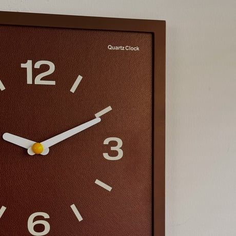 clock-03113　Brown / Green Color Panel Square Wall Clock Silent