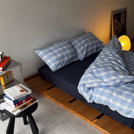 beddingsets-03156　Light Blue × Navy Gingham Check Duvet Cover Set