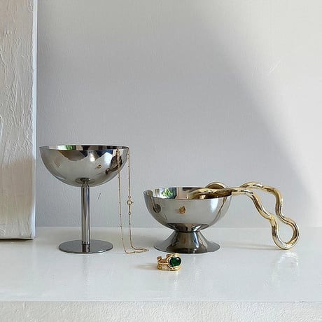 plate-03047　Silver Cup Stainless Accessory Plate