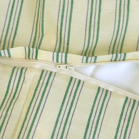 sheet-03008　Cream×Green Cluster Stripe Duvet Cover