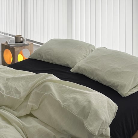beddingsets-03159　Off-white×Black Stripe Duvet Cover Set