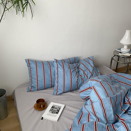 sheet-03001　Blue Chic Thin Stripe Duvet Cover