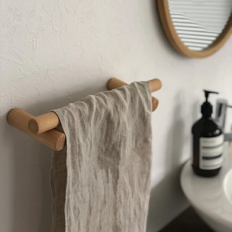 wall-03043　Beech Towel Hanger Solid Wood
