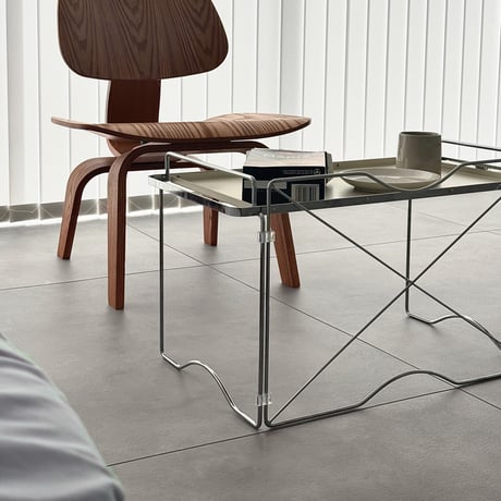 table-03229　Silver Frame Handle Tray Coffee Table