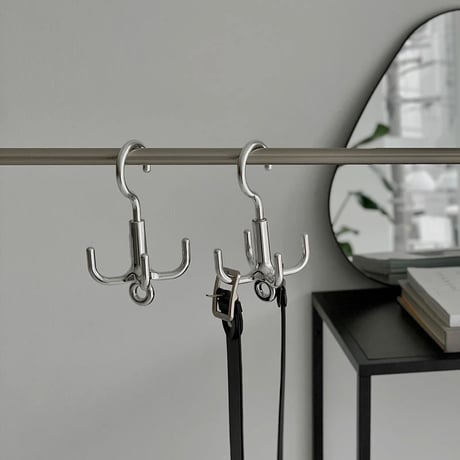 wall-03079　360° Rotating Silver Octopus Hanger Hook Two-pieces