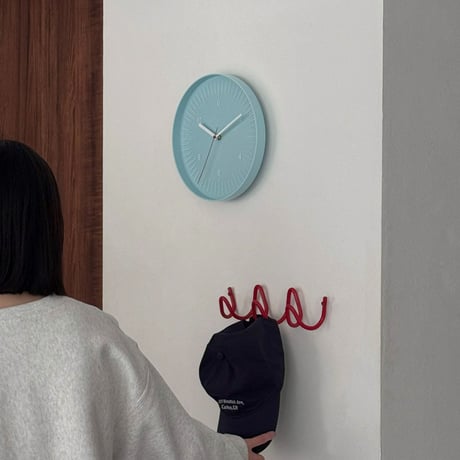 clock-03115　Red Needle Round Wall Clock Silent