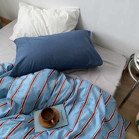 sheet-03001　Blue Chic Thin Stripe Duvet Cover