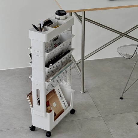 wagon-03027　Double Side Pocket Slim Wheeled Cart
