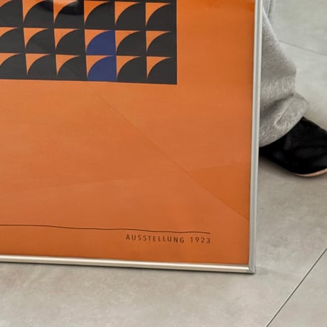 poster-03143　BAUHAUS Yellow Orange geometric Silver Frame 70×50